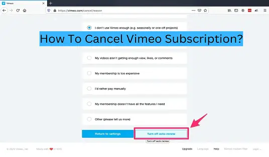 How To Cancel Vimeo Subscription?